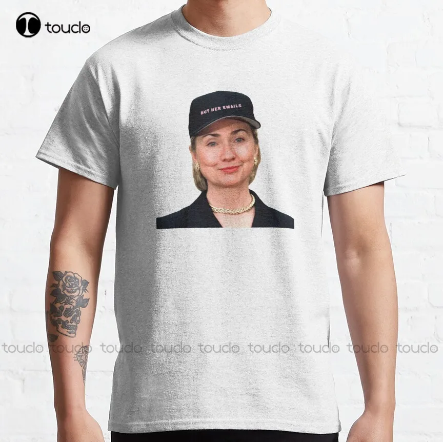 But Her Emails  , Pink But Her Emails  Classic T-Shirt Hillary Clinton, Trump Tee Shirts Outdoor Simple Vintag Casual T Shirts