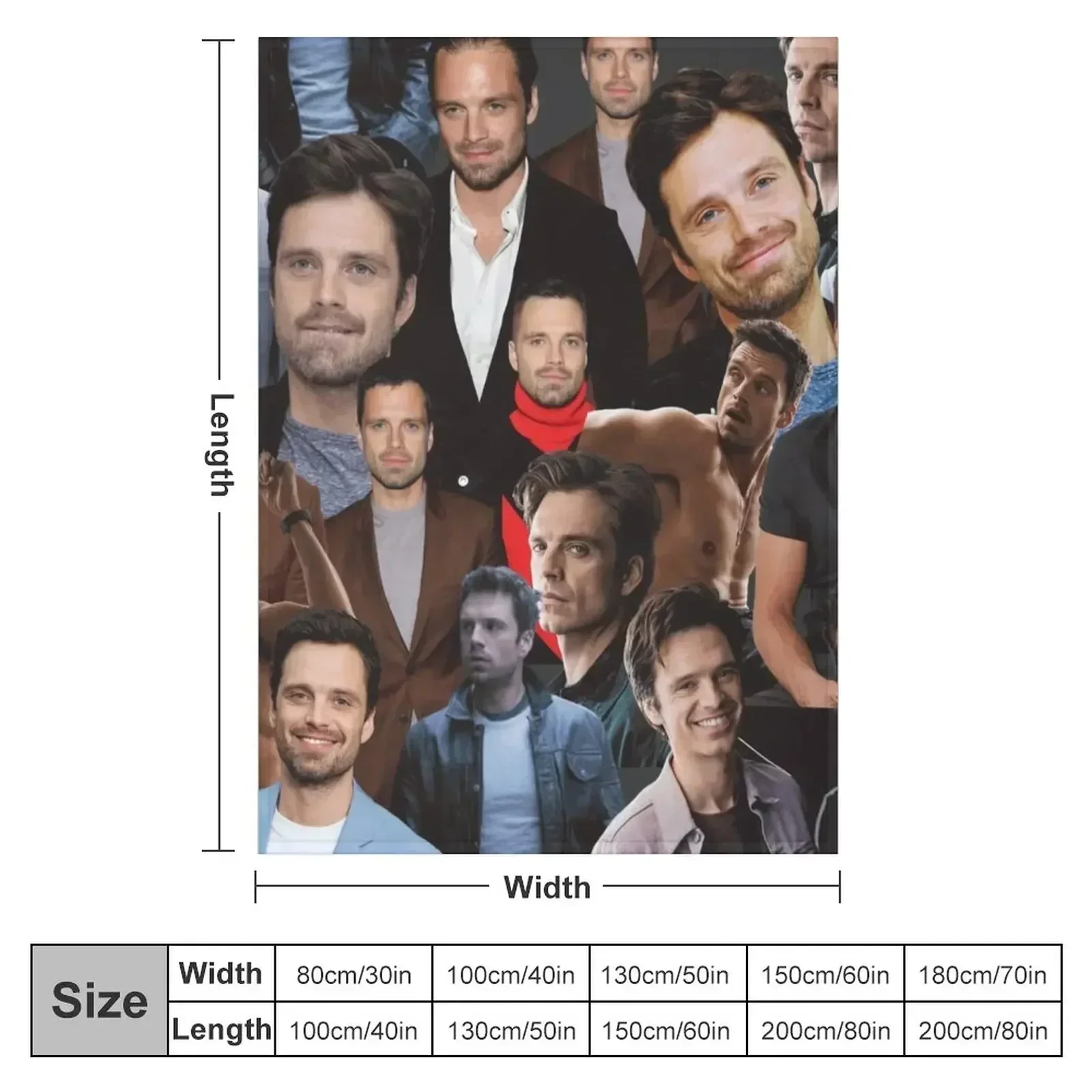 Sebastian Stan photo collage Throw Blanket Flannel Fabric Cute Plaid Single Luxury St For Sofa Thin Designers Blankets