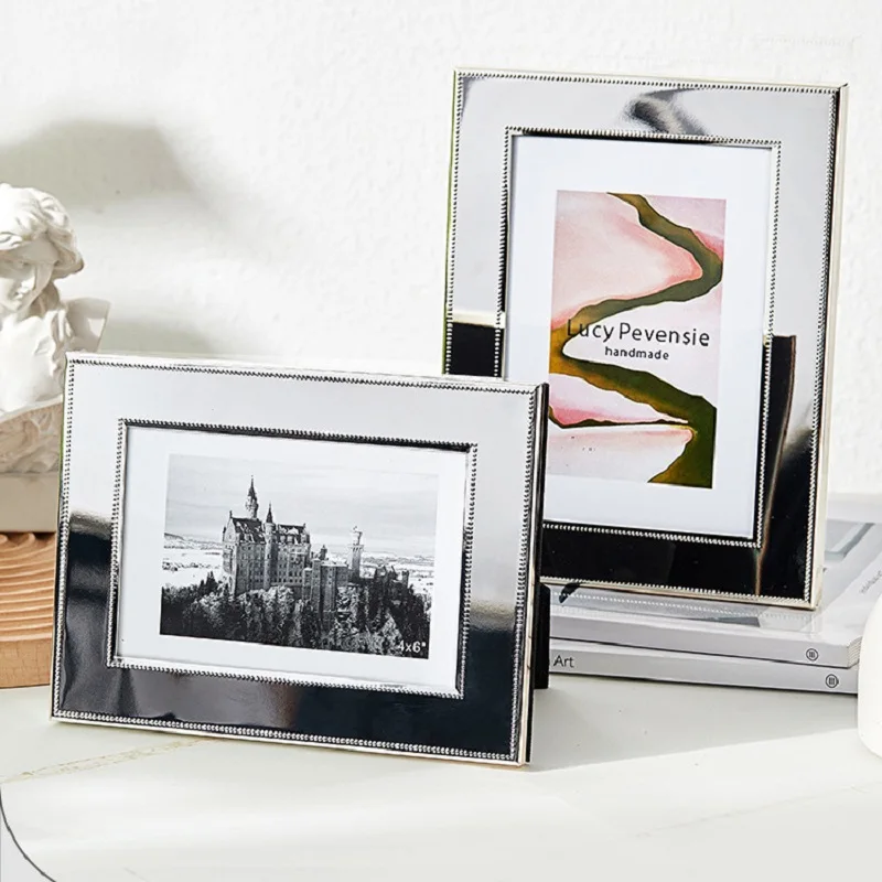 

Metal Picture Frame Stylish Modern Silver 6 7 10 Inch Frame Elegant Photo Frame, High-Quality Artwork Frame Home Decor