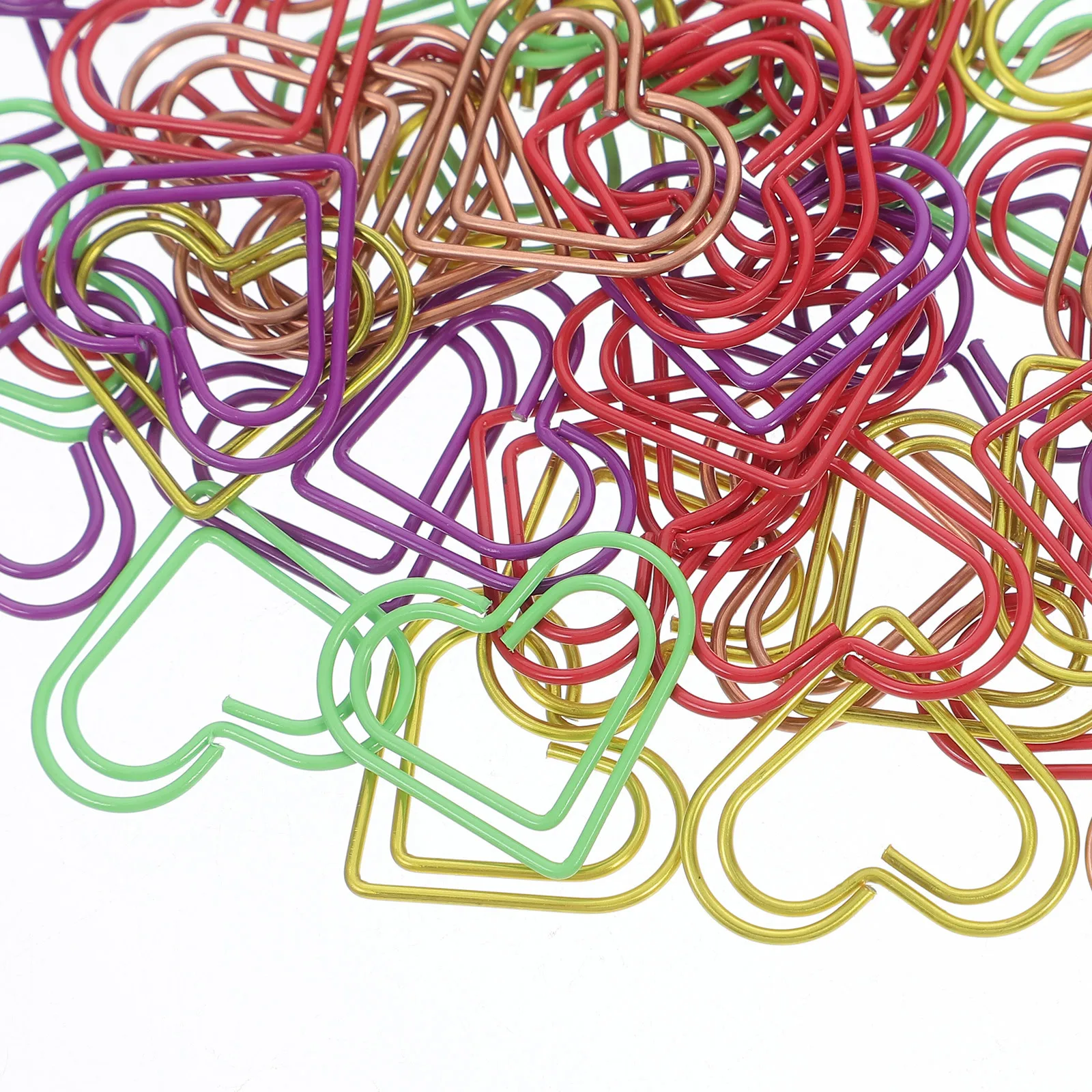 คลิปหนีบกระดาษรูปหัวใจน่ารัก 100 ชิ้น คลิปหลากสีสันสำหรับสำนักงาน โรงเรียน บ้าน จัดระเบียบเอกสาร สมุดโน้ต