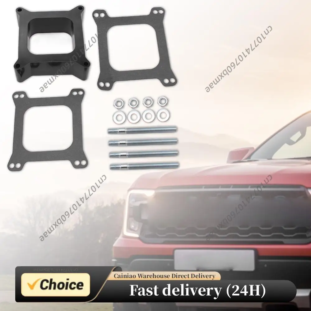 

Black Carb Spacers with Gasket Screws Kit Replacement Phenolic Carburetor Spacer for Holley for Chevy 4BBL SBC