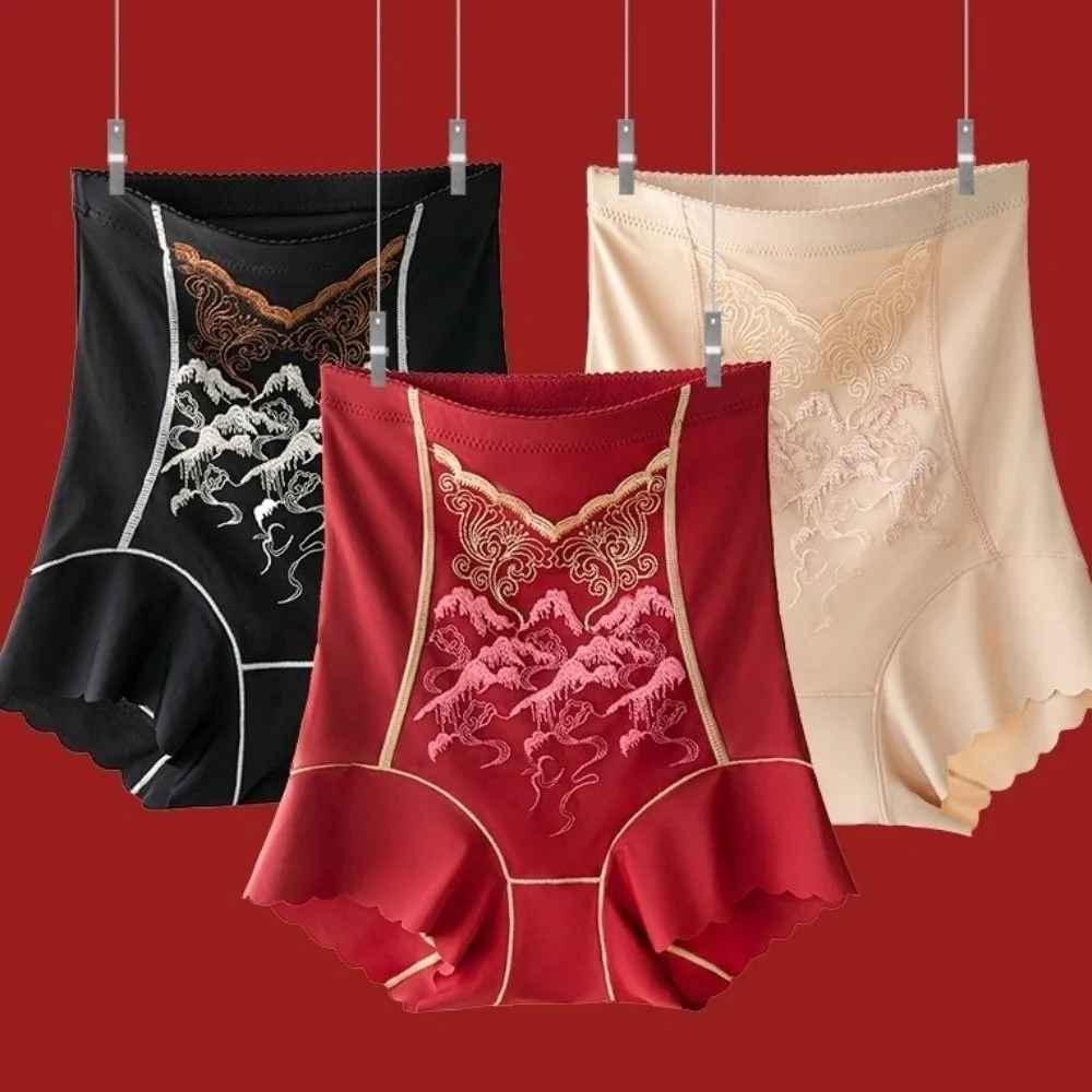 

High Waist Underwear Women Butt Lifter Briefs Embroidery Flower Girdle Panties Slimming Underpants Casual Belly Contracting