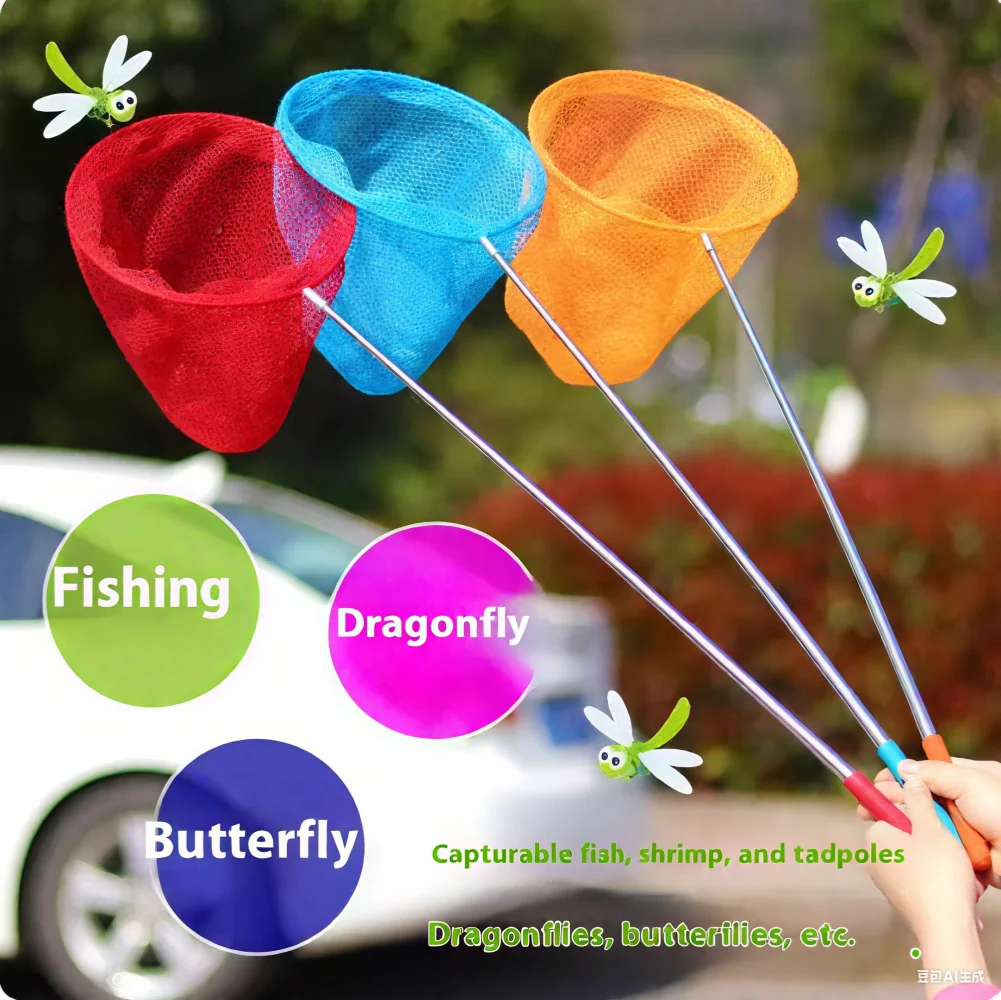 

Stainless Steel Telescopic Rod Net Retractable Fishing Guard Net Lightweight Portable Kids Large Fishing Net Butterfly Nets