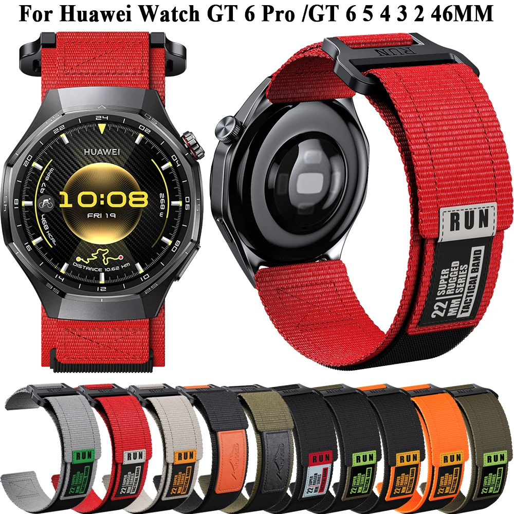 Nylon Loop Band for Huawei Watch GT 6 5 4 3 2 Pro 46mm Band Adjustable Bracelet Watchband 22mm Strap for Huawei GT6 Accessories
