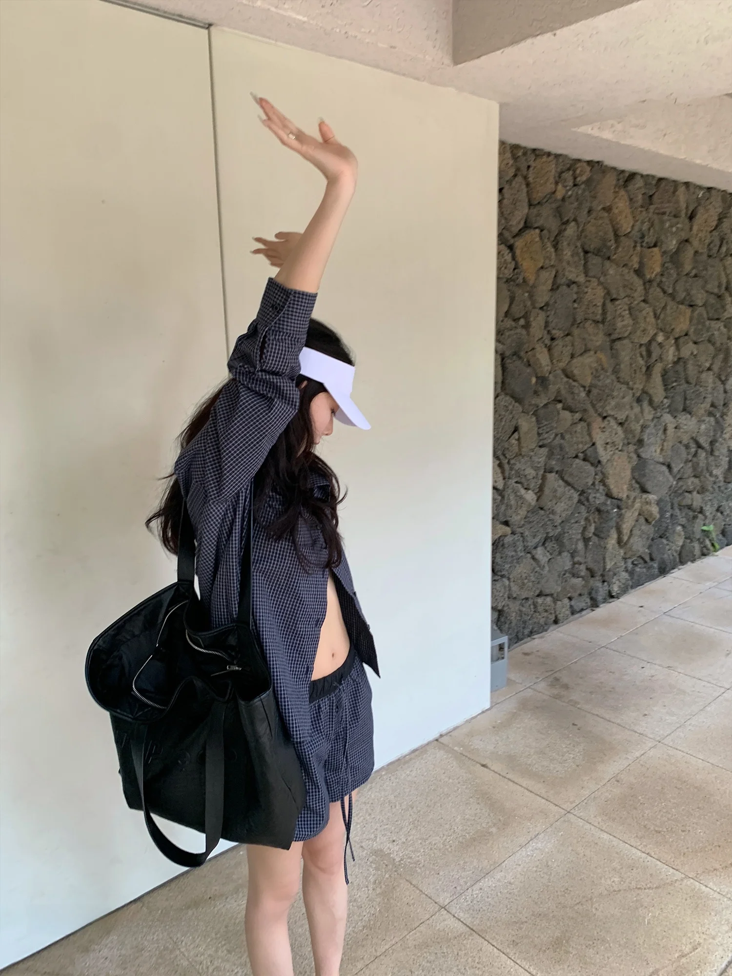 

Женский повседневный комплект в клетку, брюки с длинным воротником-стойкой, хлопковый костюм-двойка Autumn Faion, удобный дышащий костюм