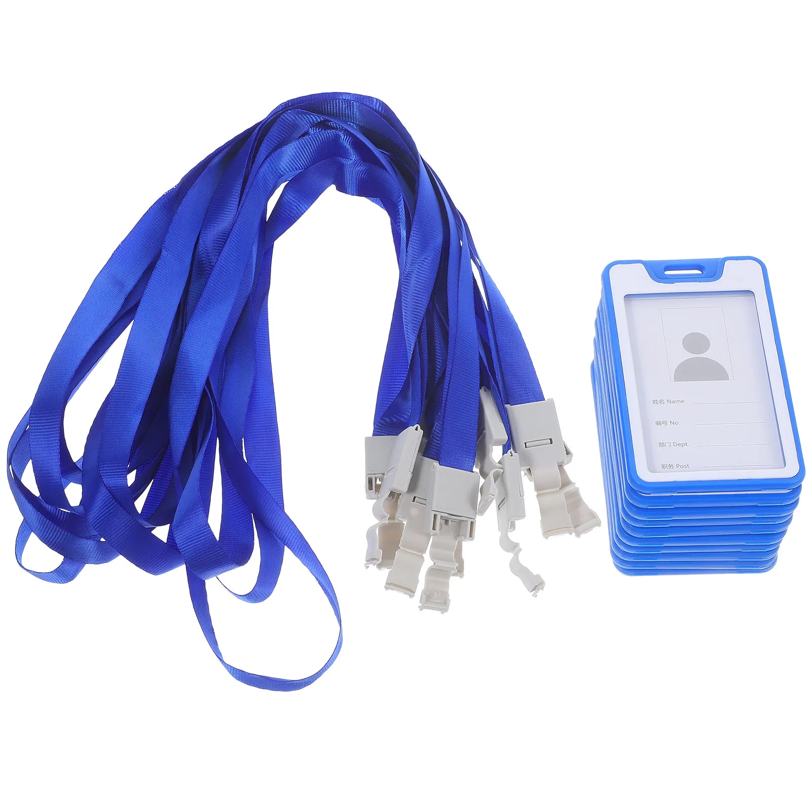 

10 Pcs Lanyard Card Holder Clear ID Badge Sleeve for Credentials Office Use Fits Cards Securely PP