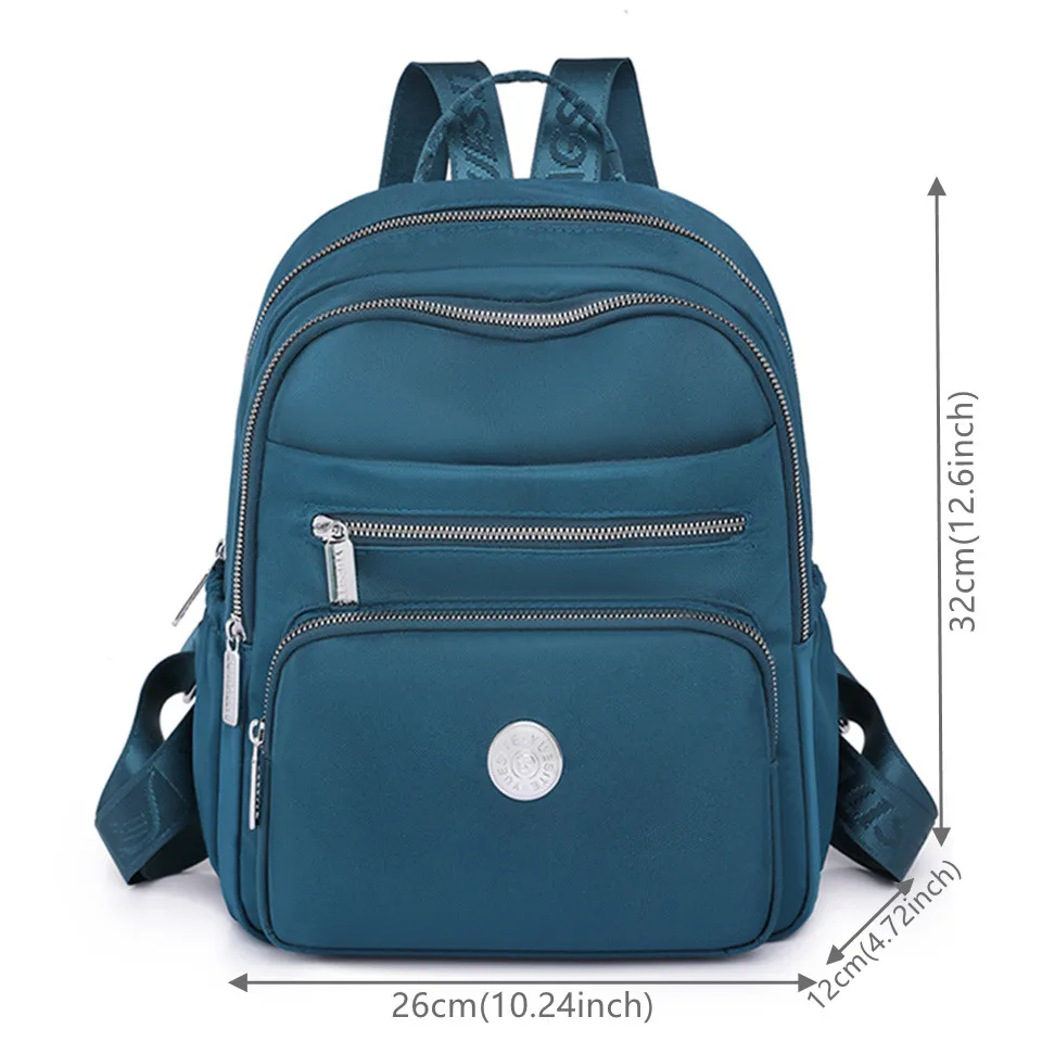 Women Nylon Schoolbag Fashion Shoulder Strap Zipper Solid Casual Bag Female Backpack School Bag Designer Rucksacks