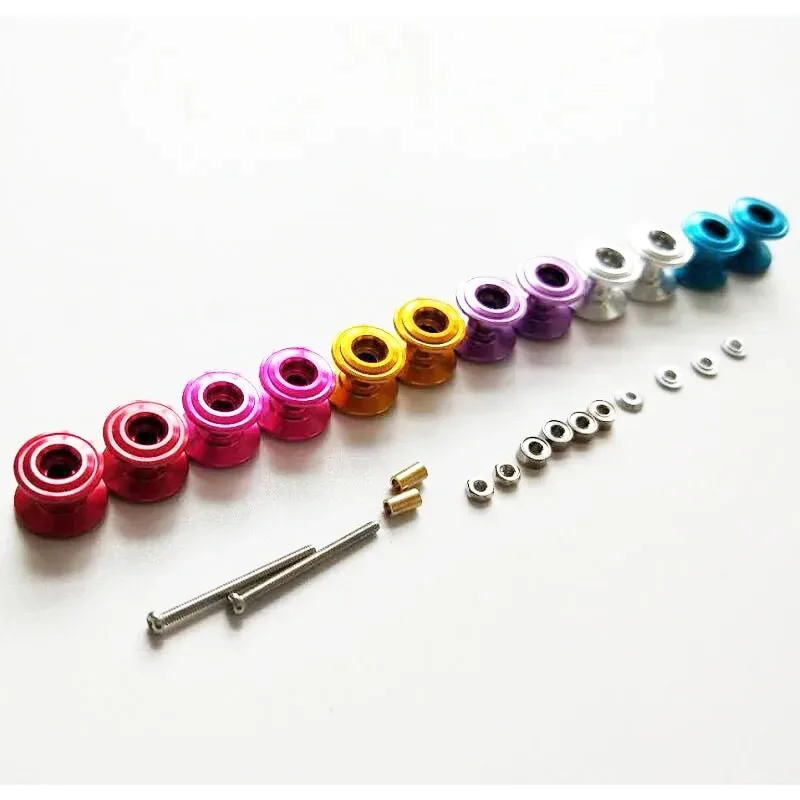2Pcs 12-13mm Double Guide Roller 95423 Lightweight Aluminum Spare Parts For Tamiya Mini 4WD Car Model view 5