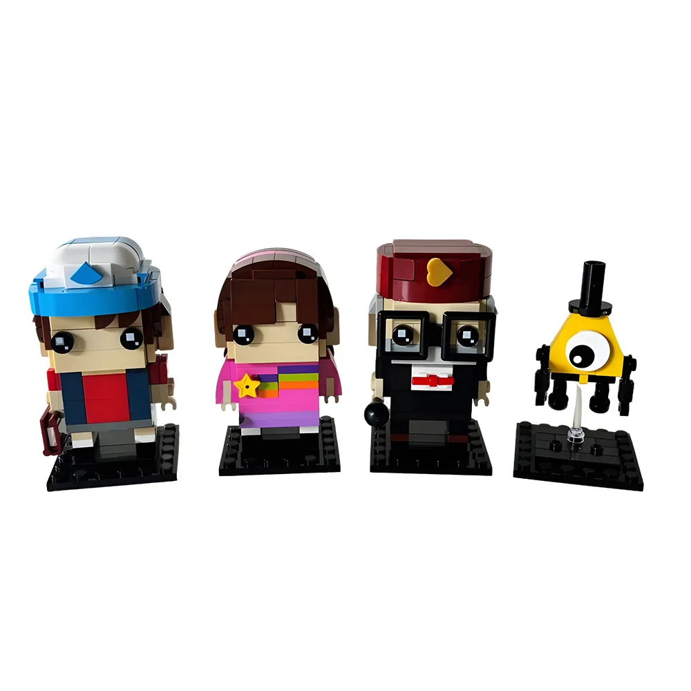 moc-グラビティフォールズ-ブロック-おもちゃ-アニメ-ディッパーとメイブル、ビル・サイファーのフィギュア付き。大人向けのギフト、家族や友人へのプレゼントに最適。