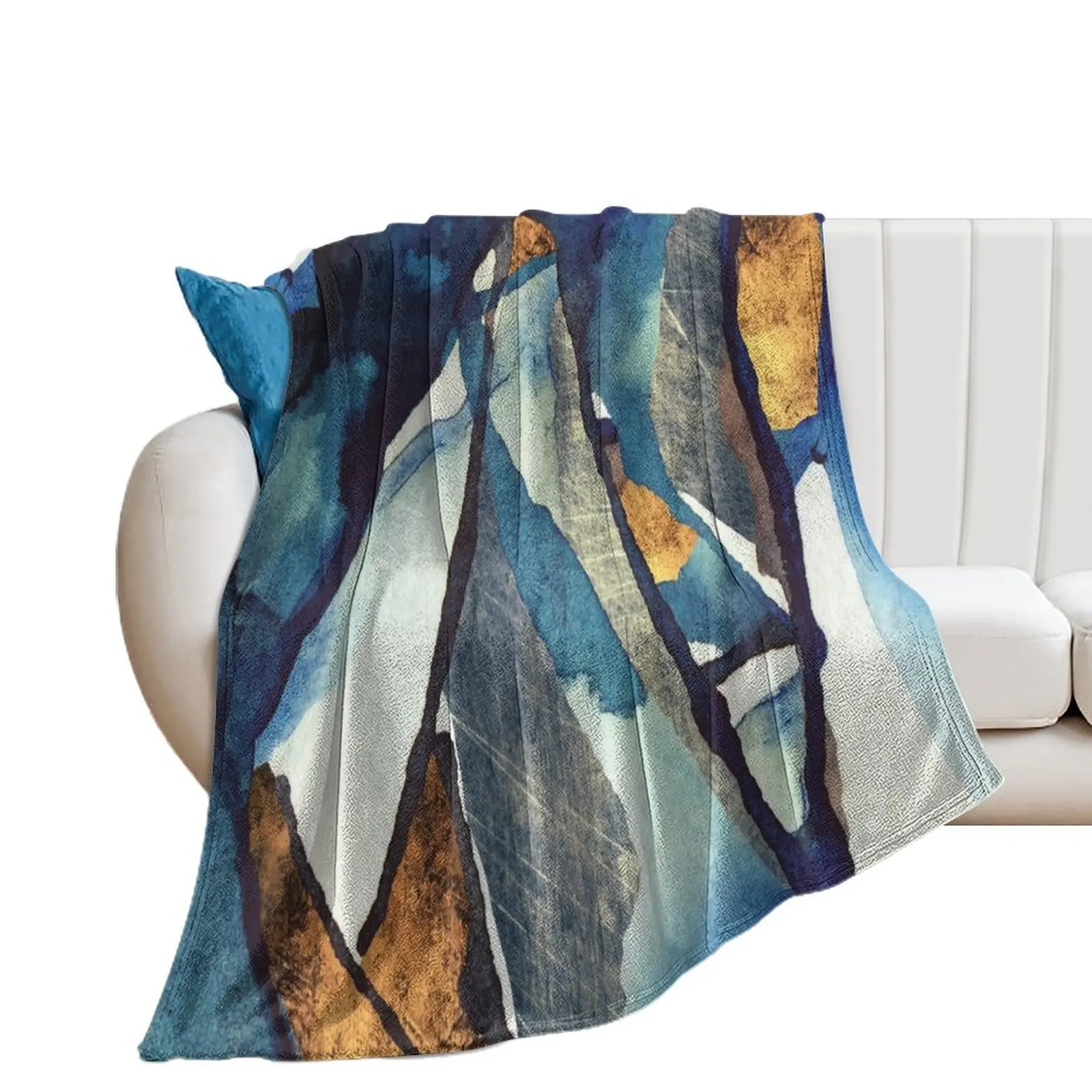 Cobalt Abstract Throw Blanket Blankets For Sofas Soft Beds heavy to sleep Blankets