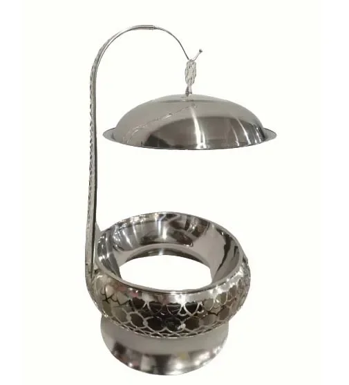 Wedding antique vintage brass luxury  chefing dish with water pan hanging hinged glass lid copper brass chafing dish
