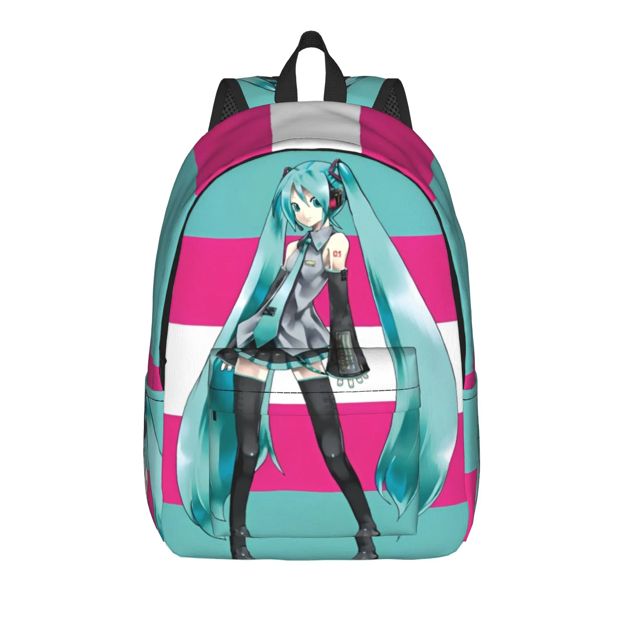 Hatsune Miku Cartoon Backpack for Men Women Teenage Student Hiking Travel Daypack Laptop Canvas Bags Lightweight