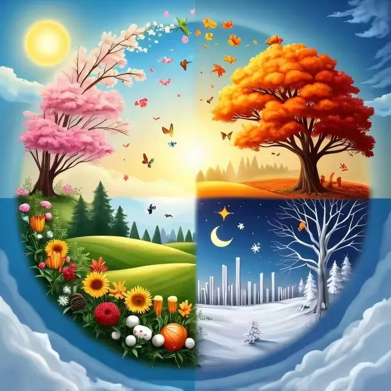 

CHENISTORY 5D DIY Diamond Painting Four Seasons Tree Landscape Full Square Diamond Mosaic Cross Stitch Embroidery Crafts