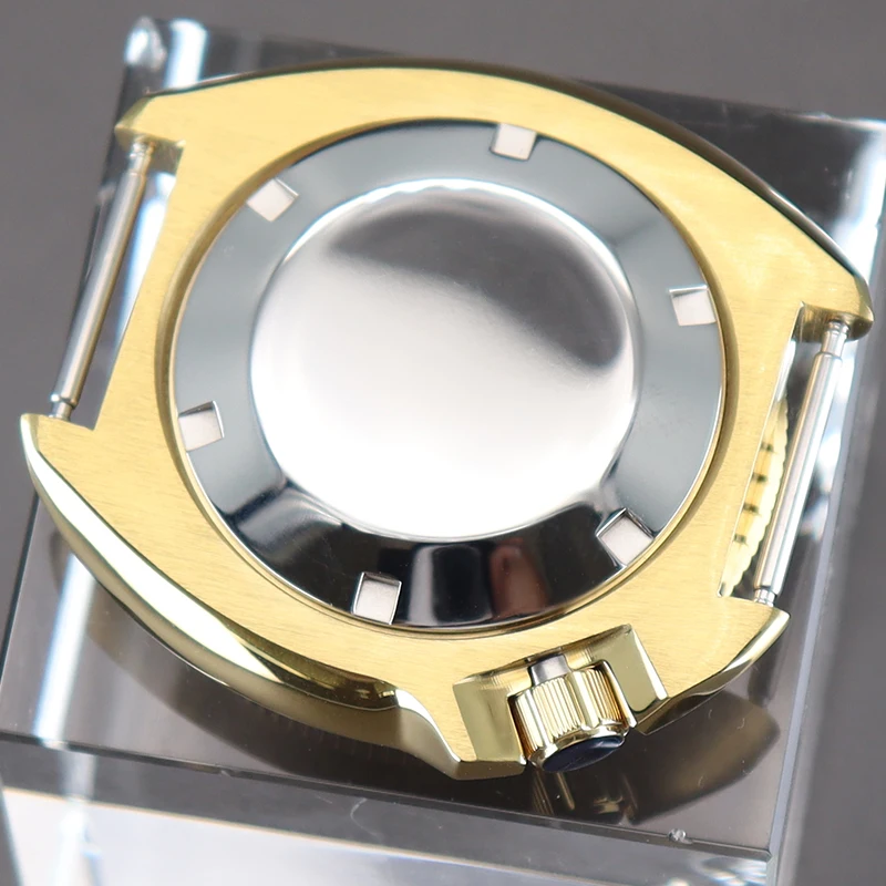 남성용 골드 시계 케이스 모드 SKX 6105 스테인리스 스틸 사파이어 유리, 세이코 NH34 NH35 NH36 38 SKX007 무브먼트 28.5mm 다이얼, 44mm