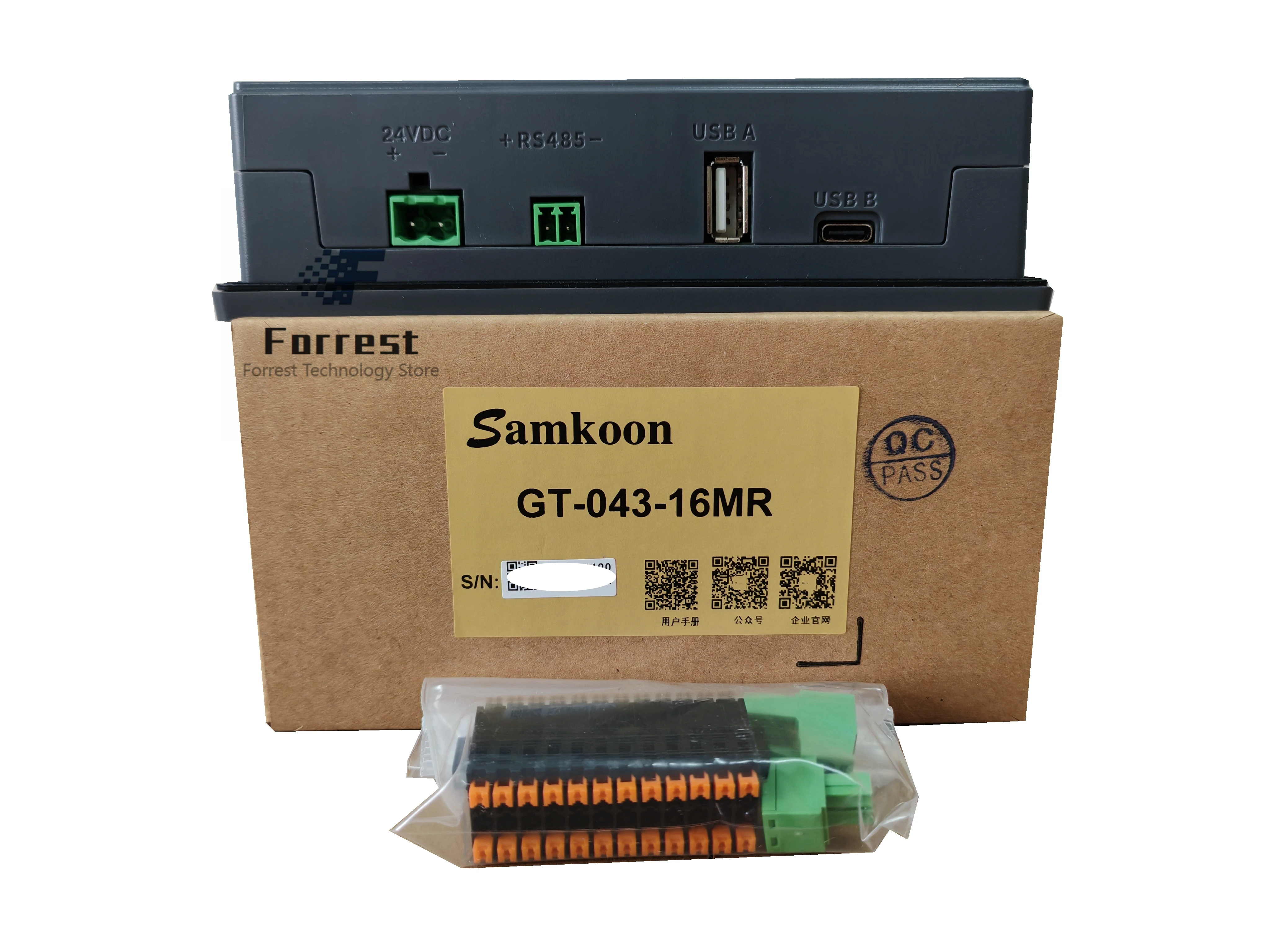 Samkoon HMI + PLC GT-043-16MR GT-043-16MT ความละเอียด4.3นิ้ว480*272พิกเซลหน้าจอสัมผัสเครื่อง All-in-One