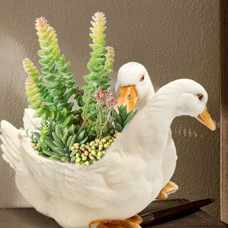 Funny Flower Pots Cute Plant Pot Key Storage Tray Decorative Duck Vases for Cactus Farmhouse Home Garden Indoor Outdoor