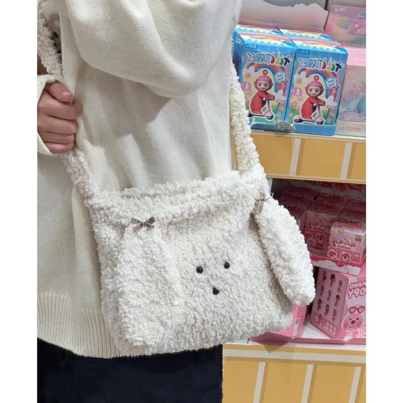 

MBTI Cute Dog Shoulder Bag for Women Plush Sweet Y2k Soft Kawaii Crossbody Bag College Style Literary Original Female Handbag