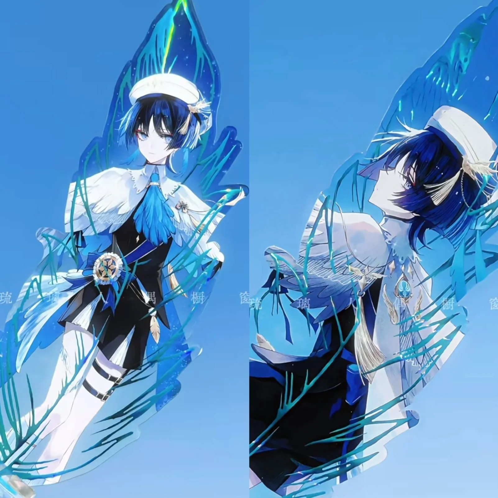 

New Genshin Impact Wanderers Surround Acrylic Feather Card Cosplay Bookmark Placements Collection for Friends