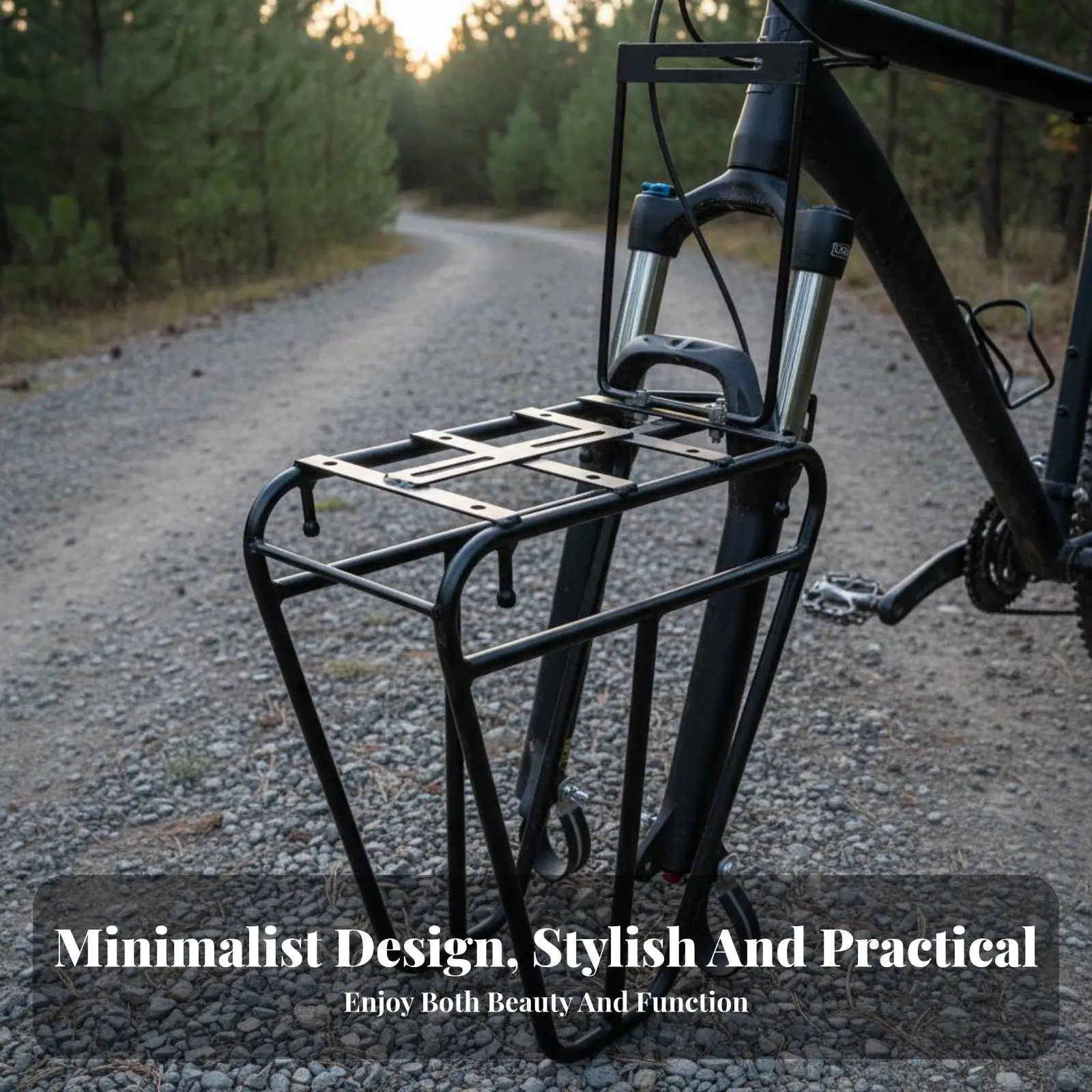 High Strength Steel Bike Front Luggage Rack Versatile Mounting for Commuters Weekend Journeyers Cargo Transport