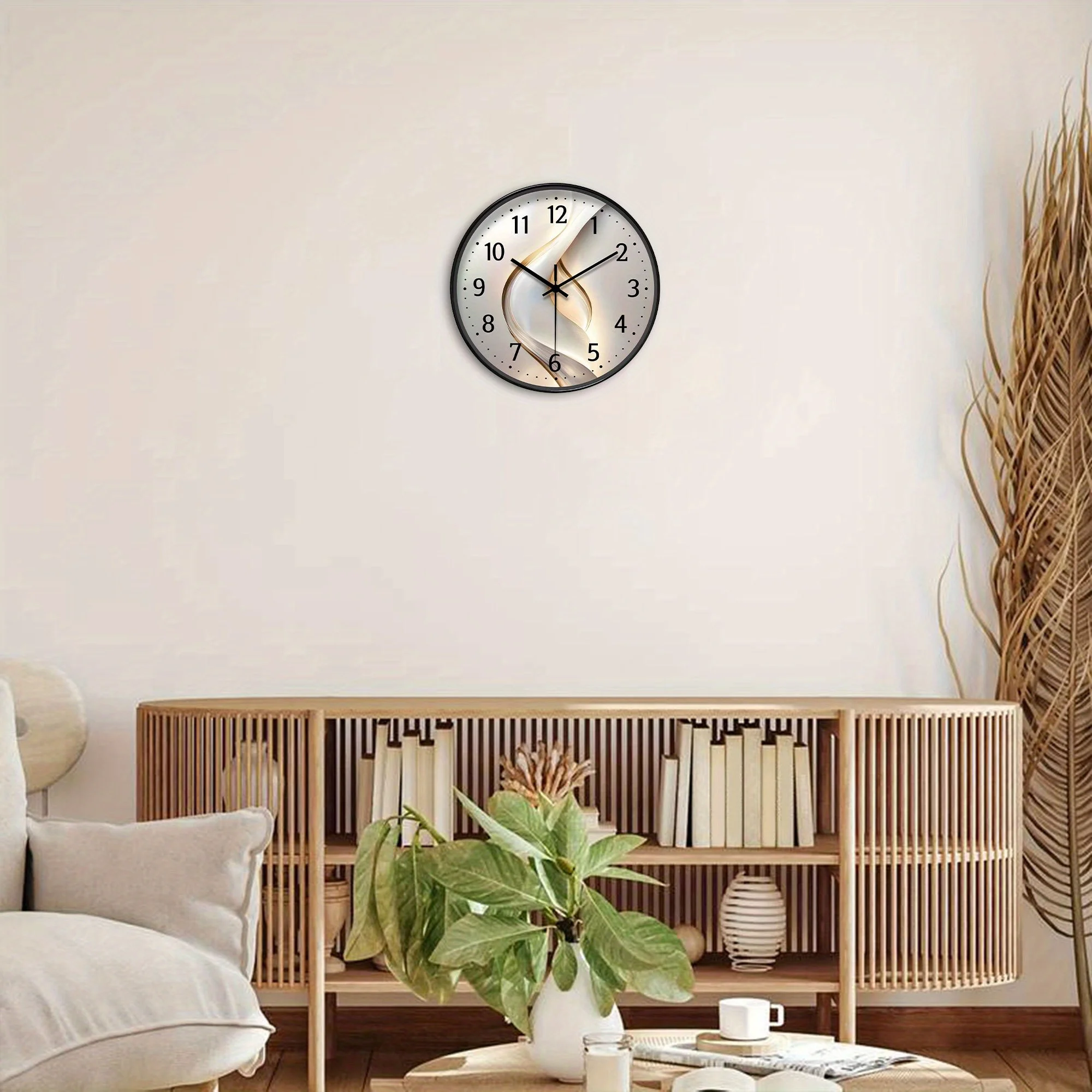Modern Abstract Geometric Art Light and Shadow Design Wall Clock, Minimalist Ticking-free Wall Clock, Living Room, Bedroom, Office, Art Gallery Decoration, Home Art Decoration, Christmas, Valentine's Day, New Year Decoration, Ideal Birthday Gift