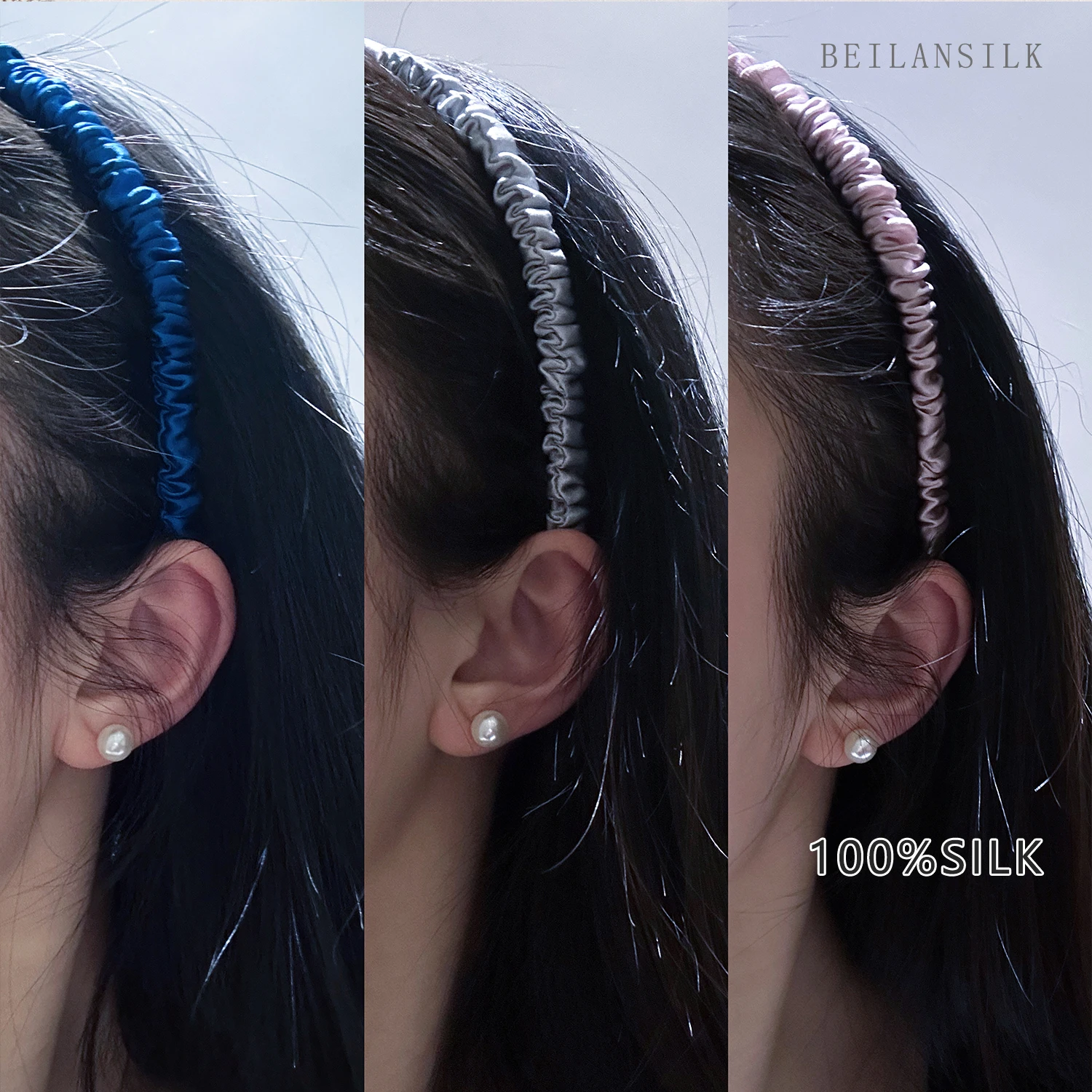 Bandeau en soie 1 cm en soie de mûrier 100 %