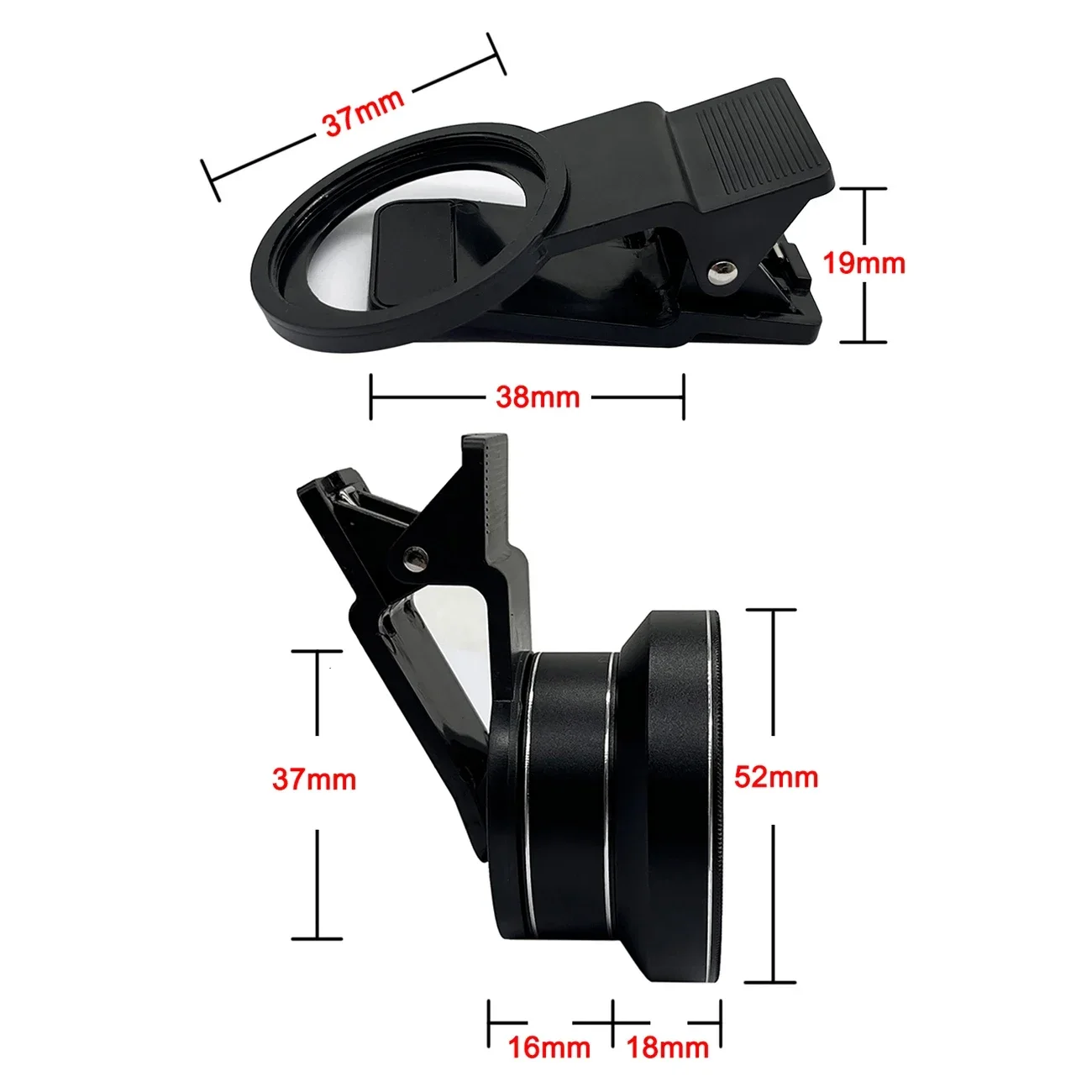 2 IN 1 Lens Universal Clip 37mm Mobile Phone Lens 0.6x Super Wide-Angle + 15X mobile macro lens HD Lens For iPhone Android