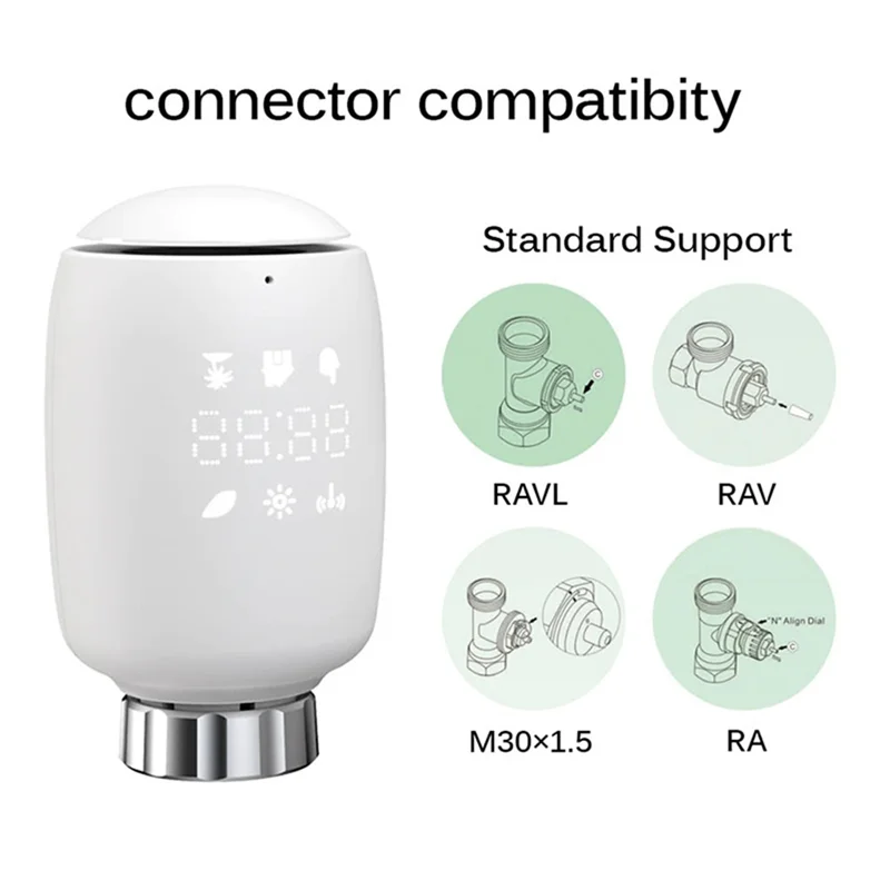 A23F-Zigbee Smart TRV Programmable Thermostatic Radiator Valve App Remote Temperature Controller Alexa For Google Home