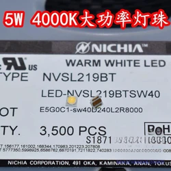 10/100/1000PCS 5W NVSL219BT 3535 4000K Neutral white high color rendering high power LED lamp bead