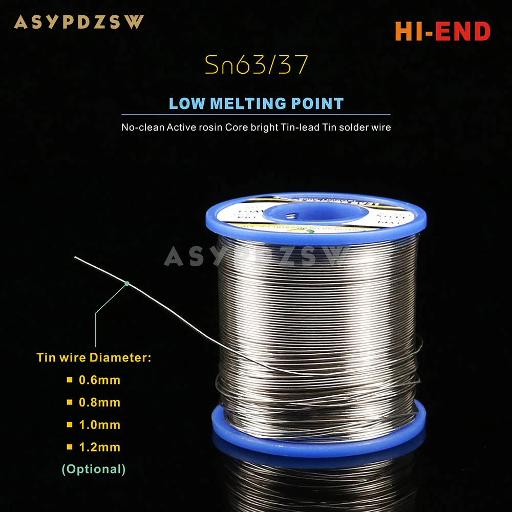 

HI-END Low melting point Sn63/37 No-clean Active rosin Core bright Tin-lead solder wire 0.6/0.8/1.0/1.2mm 500g Tin wire