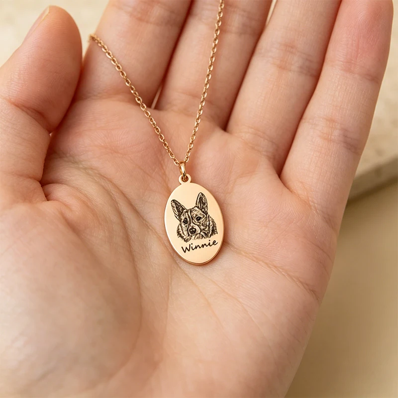 Custom Pets Human Photo Portrait Necklace Stainless Steel Personalized Dog Cat Name Pendant Necklace collares tendencia 2026 view 6
