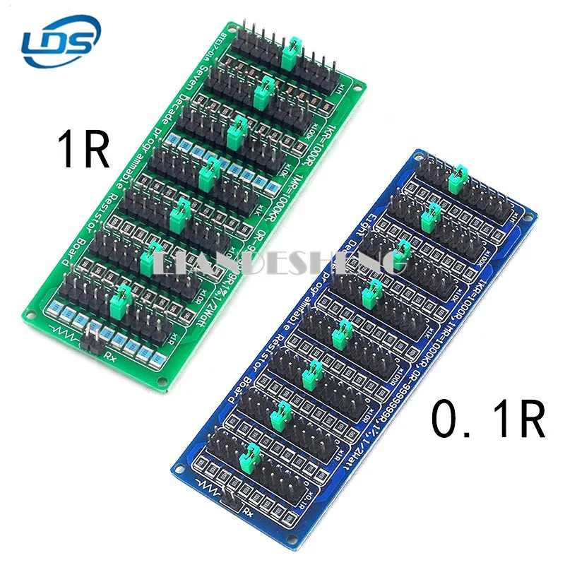 0.1R-9999999R Programmable Resistor Resistance Board Module 1/2W 1% 8pcs Jumper Caps 0.1-9999999MΩ