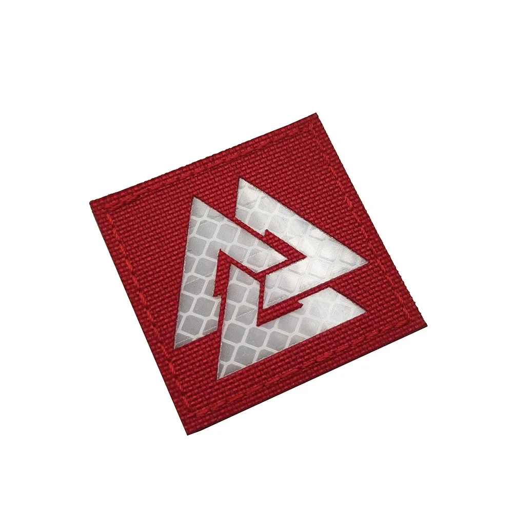 IR Infravermelho Reflexivo Bordado Viking Patch Valknut Valhall Tactical Applique Gancho Loop Badge para Capacete Mochila Jaqueta