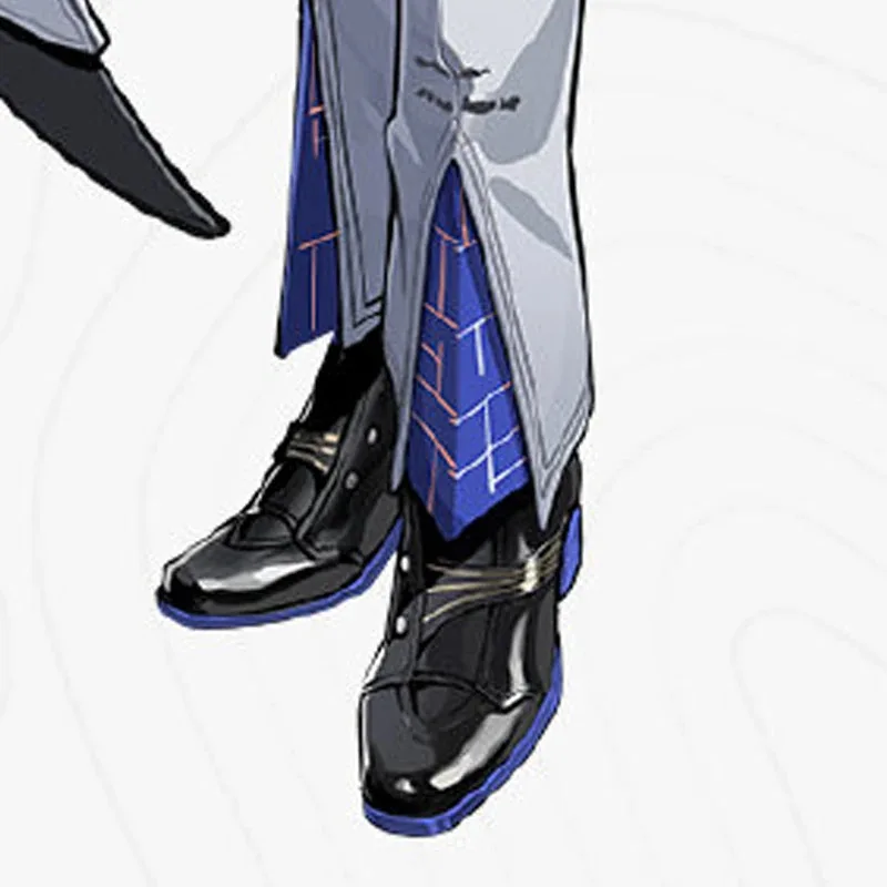 qq28LQWuthering Waves Cosplay Halloween Karnaval Pesta XIANGLI YAO Sepatu Hitam untuk Pria Anak Laki-laki Disesuaikan
