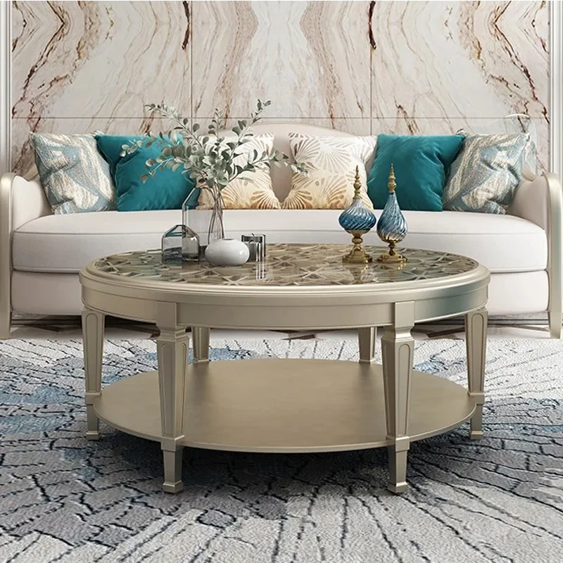 Aesthetic Round Coffee Table Luxury Decoration Transparent Aesthetic Creative Side Table Interior Mesas Bajas Home Decoration