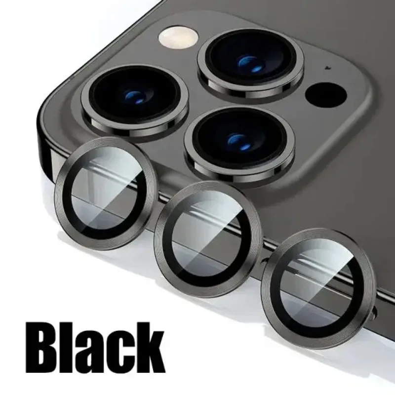 Lens Tempered Glass Protector For IPhone 17 16 15 14 Plus For 13 Mini For IP 13 14 15 16 Pro Max on Lens Cover Film Black