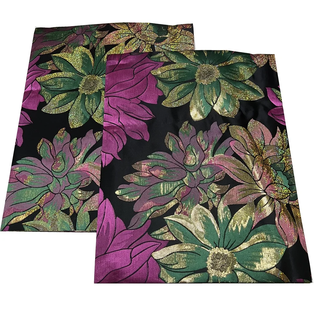 

2Pcs 3D Sego Gele Hayes Headtie Wrapper Fabric High-Quality Print Embroidery Hat Tradition Fashion