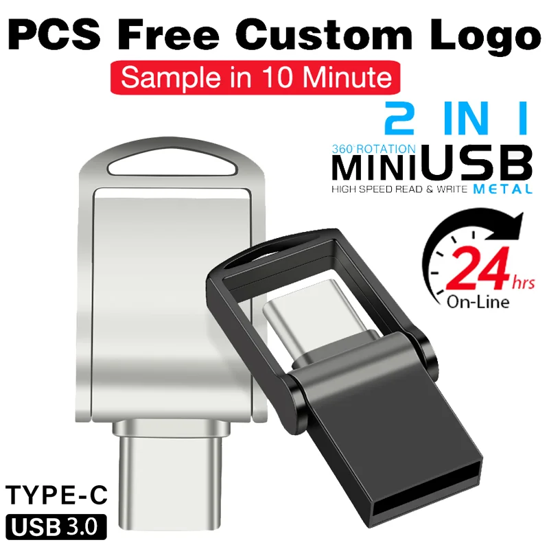 

JASTER TYPE-C USB 3.0 Flash Drive 64GB 32GB Free Custom Logo High Speed USB-C Memory Stick 128GB 16GB Rotatable Pen Drive 8GB 4G