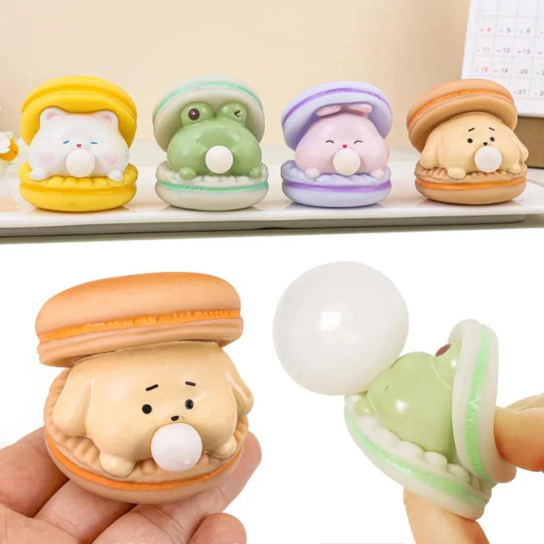 Creative Cute Animal Spit Bubble Burger Stress Relief Pinch Toy Anti-stress Relief Squeeze Toy Sensory Vent Squeeze Toy Gifts