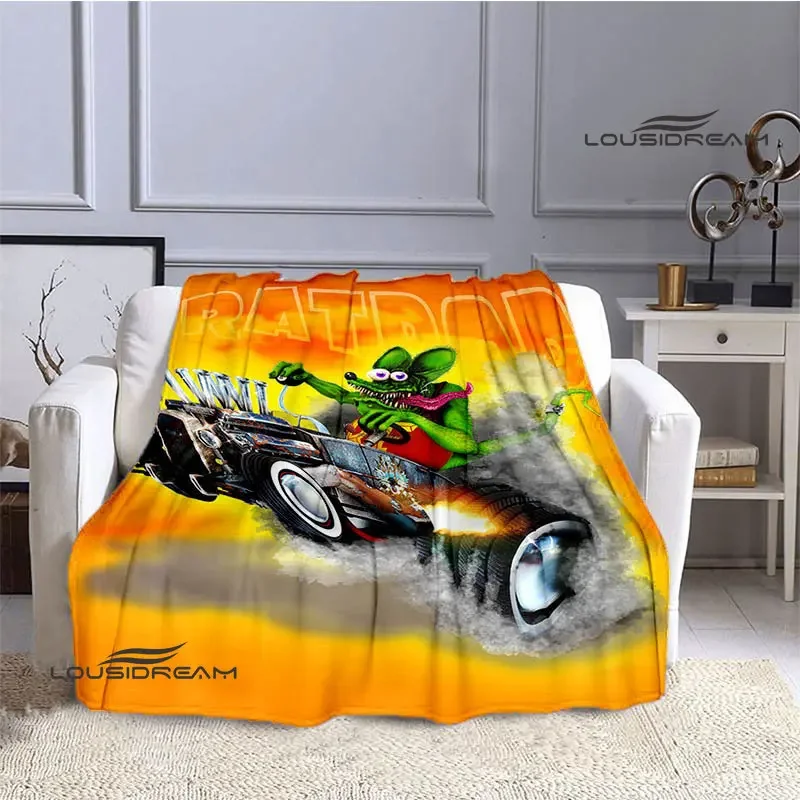 Tales of the Rat Fink Cartoon Printed Blankets Picnic blanket Flannel Warm blanket Travel Blankets bed linings Birthday Gift