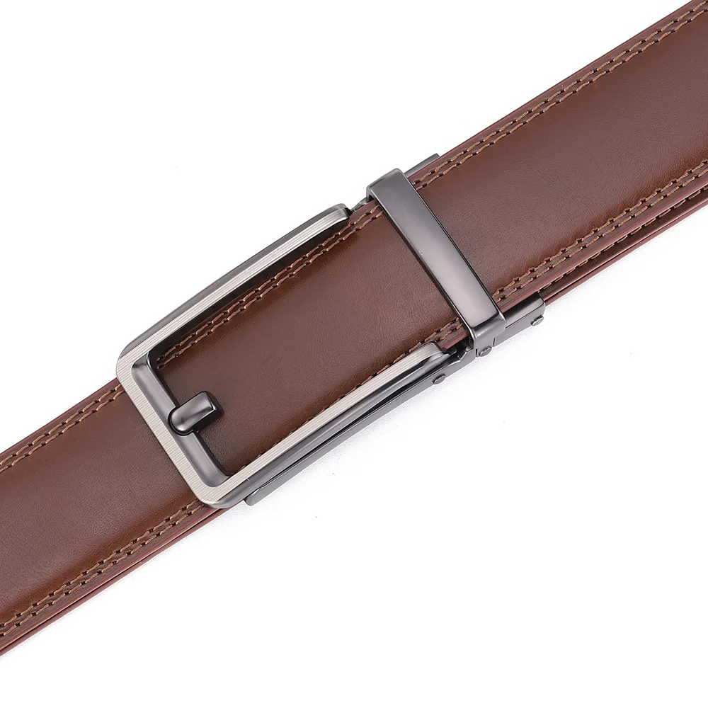 حزام جلد البقر للرجال بطبقتين 2025 - إبزيم تلقائي، حزام خصر عالي الجودة للأعمال والترفيه للاستخدام الرسمي والمتنظري