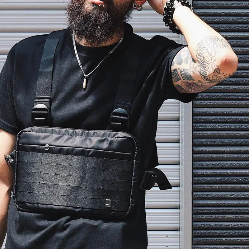 Unisex Tactical Chest Rig Bag Hip Hop Streetwear Bag Functional Waist Pack Adjustable waistcoat Chest Bag outdoors Vest backpack