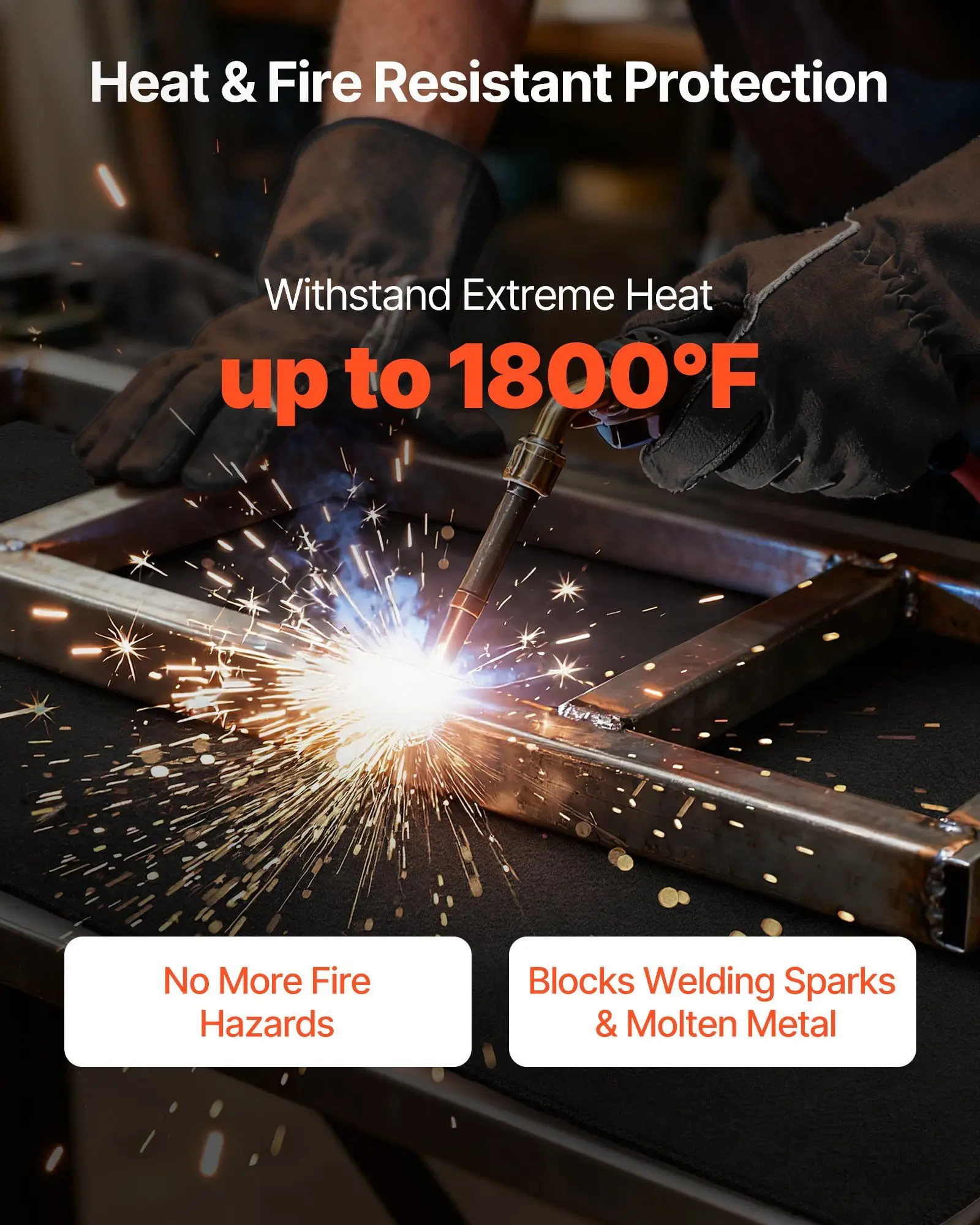 

Carbon Felt Welding Blankets, 2-Pack 20" x 36" Flame Retardant Welding Blanket, Up to 1800 Fahrenheit Heat Resistant Safety