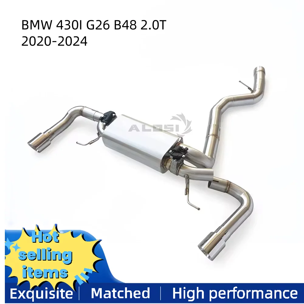 

Stainless steel valve exhaust pipe for BMW 430I G26 B48 2.0T 2020-2024 cat back exhaust system sound upgrade with two tips