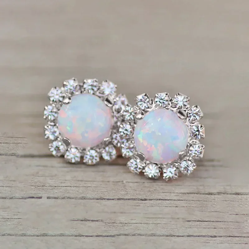 2026 Imitation of Australian Treasure Minimalist Earrings with Micro Inlaid Zircon Jewelry, Elegant and Exquisite Accessories