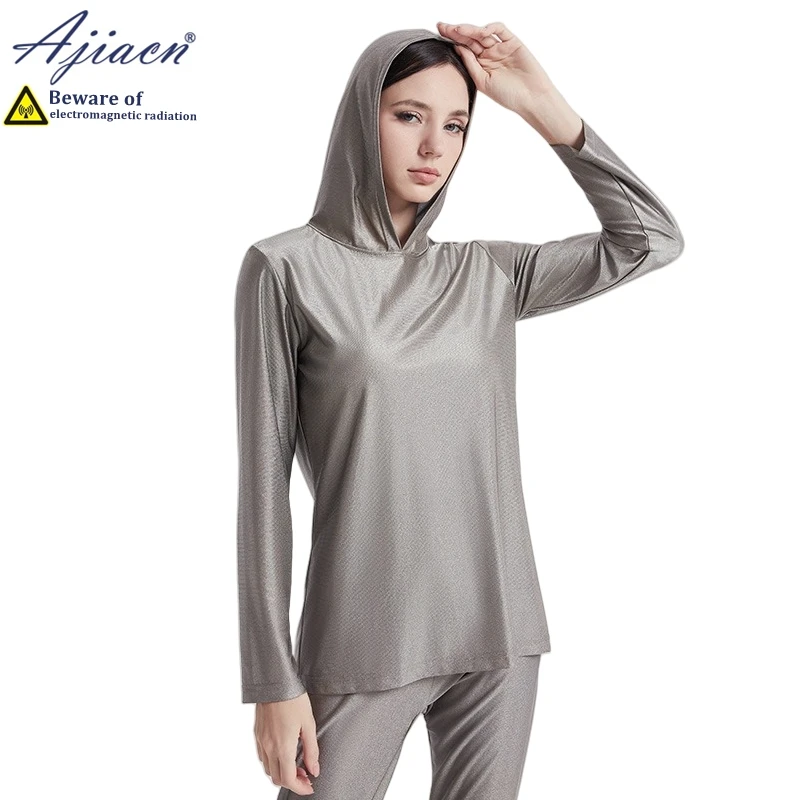 Ropa interior larga para mujer, 100% de fibra de plata antiradiación, protección contra radiación electromagnética para teléfono, ropa interior para hombre