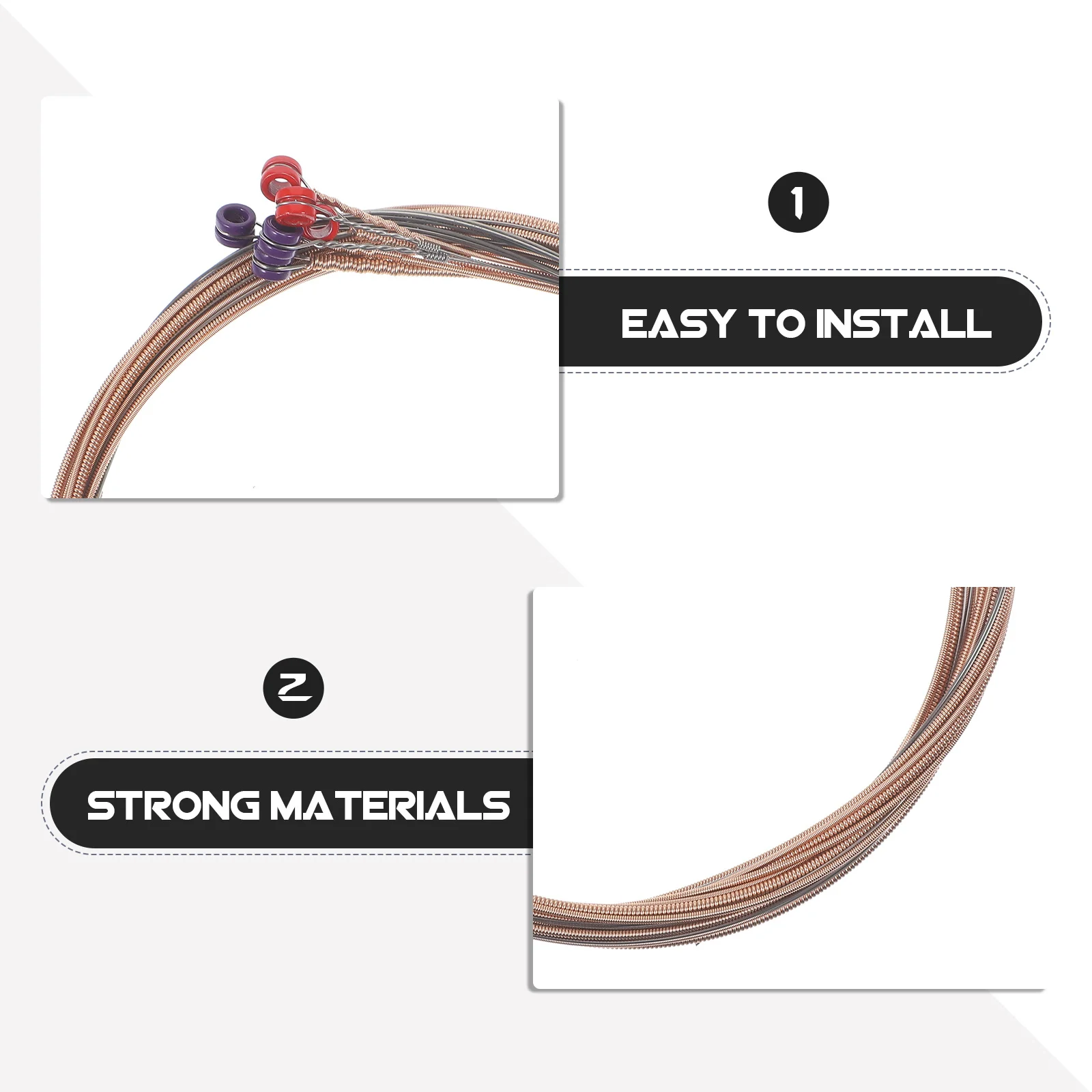 6 قطعة سلاسل الغيتار القابلة للاستبدال مواد قوية سهلة التركيب تجربة اللعب المحسنة سلاسل الغيتار القابلة للاستبدال