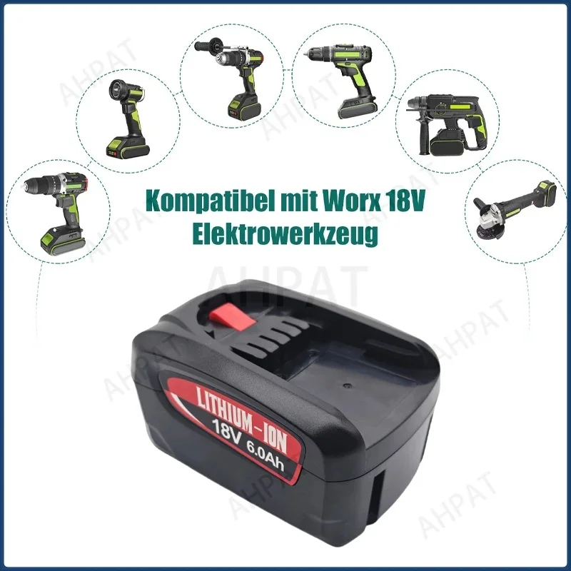 مناسبة لاستبدال بطارية Bosch PBA 18V: عمر بطارية قوي 6000 مللي أمبير في الساعة، تغطي أدوات PSB/PSR من سلسلة Home&Garden