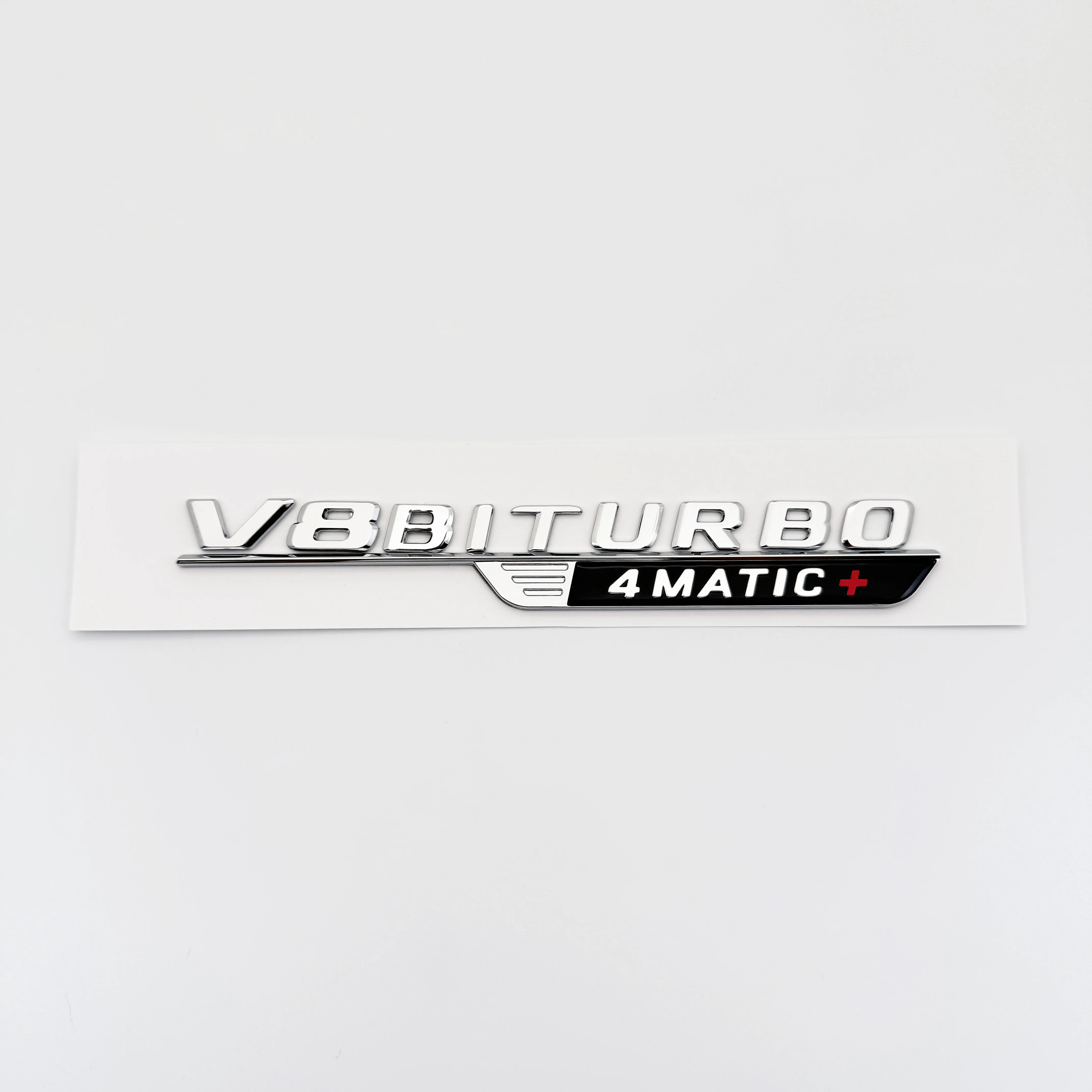 2024 New Letters Numbe V8 BITURBO 4MATIC+ Emblem Car Fender Trim Badge Sticker For Mercedes Benz C63S E63S GLC SL55 Accessories