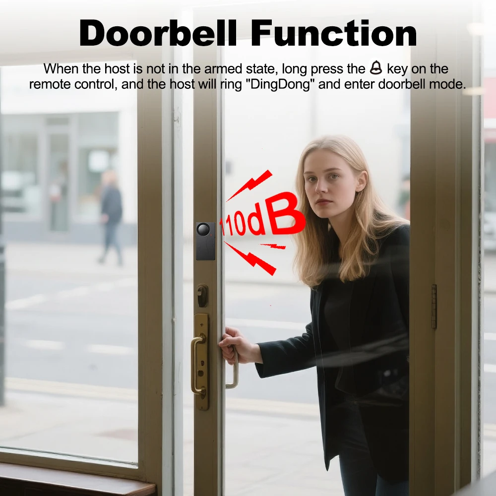 Awapow Allarme antifurto per porte e finestre Casa Bicicletta Auto Moto Sicurezza Sensore per bici a vibrazione wireless Telecomando 110dB