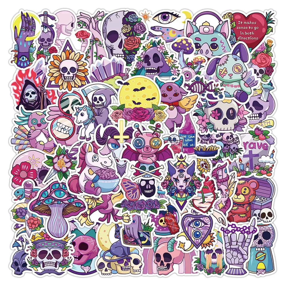 10/30/50PCS Lavender Cartoon Small Fresh Personality Creative Sticker Desk Refrigerator  Skateboard Waterproof Guitar  Wholesale